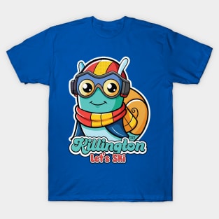 Cute Snail Skiing Killington Mountain T-Shirt